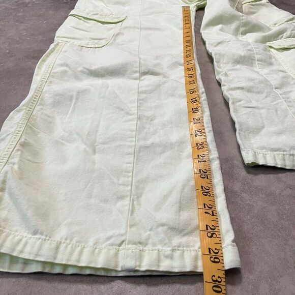 Zara Cargo Pants Womens‎ 6 Parachute Pockets Pull On Light Green Baggy - Picture 4 of 10